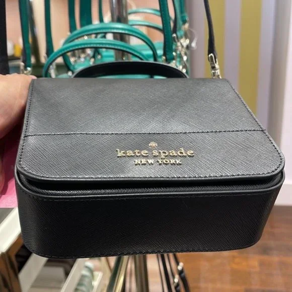Kate Spade Staci Square Crossbody Saffiano Leather Black - Picture 6 of 16